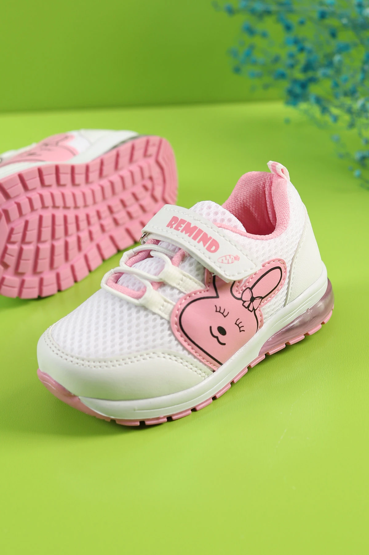 Beyaz Pembe(21-25 Bebe) Işıklı Desenli Cırtlı Bebe Spor Ayakkabı 263186