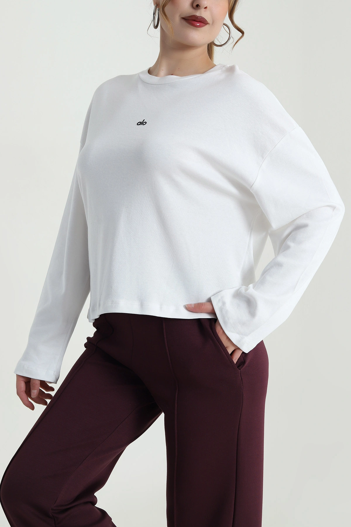 Beyaz Rahat Kalıp Kadın Body Bluz 483595