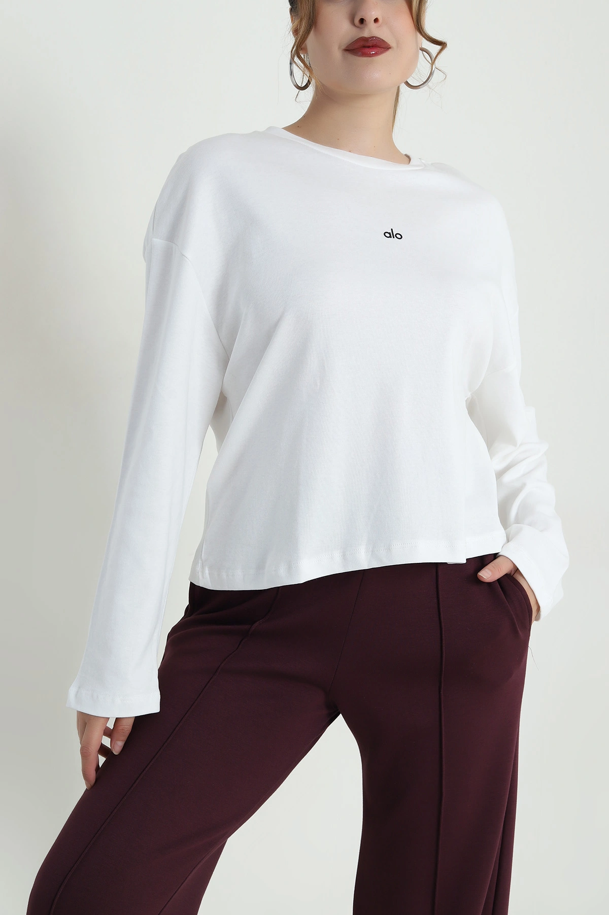 Beyaz Rahat Kalıp Kadın Body Bluz 483595