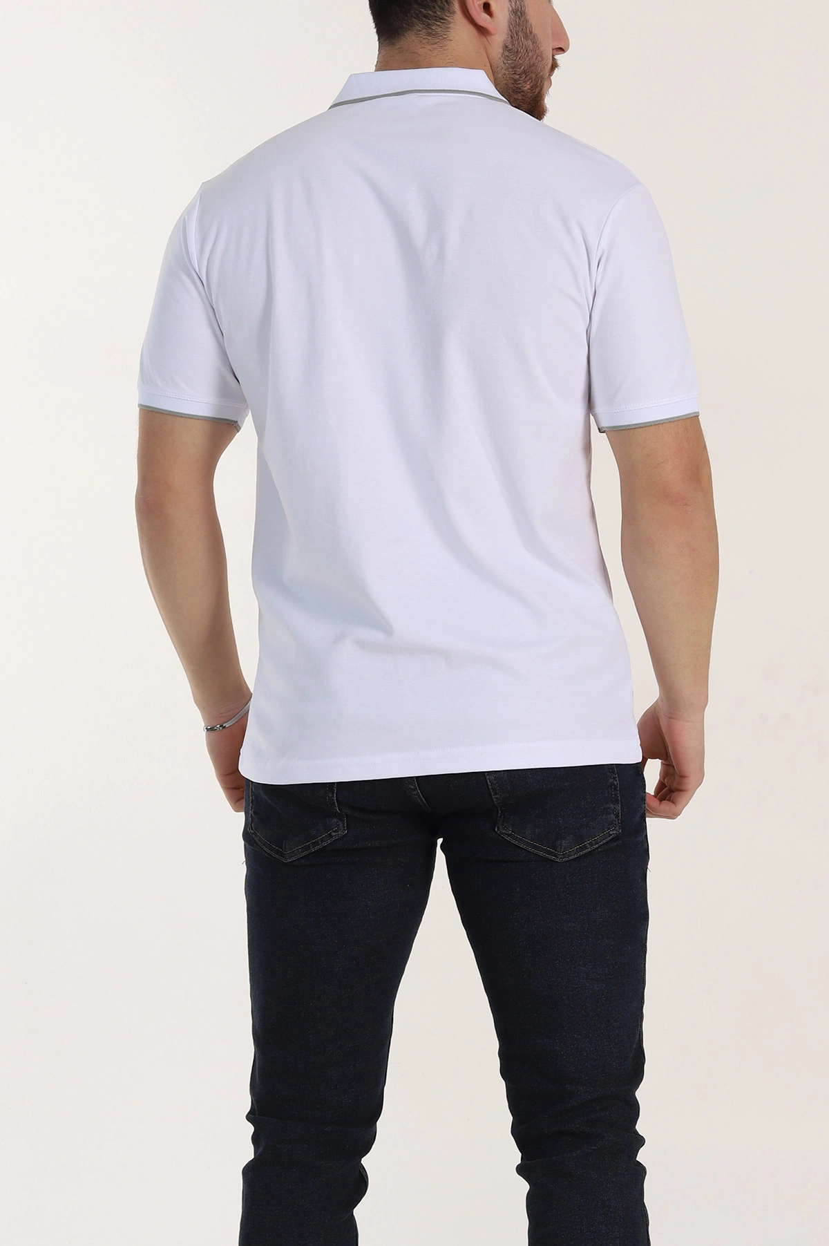 Beyaz Regular Fit Polo Yaka Erkek Tişört 338473