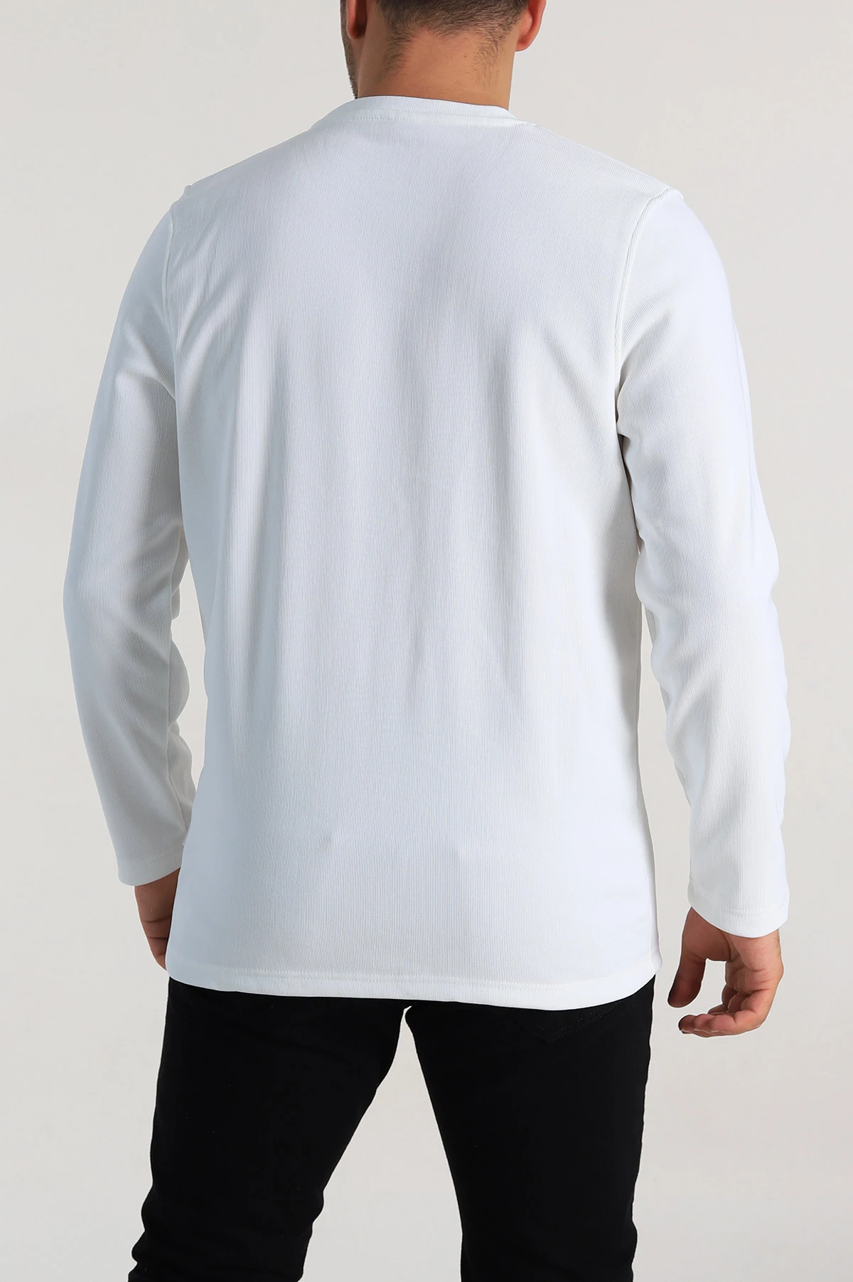Beyaz Regular Fit Yazı Detay Erkek Sweatshirt 305885