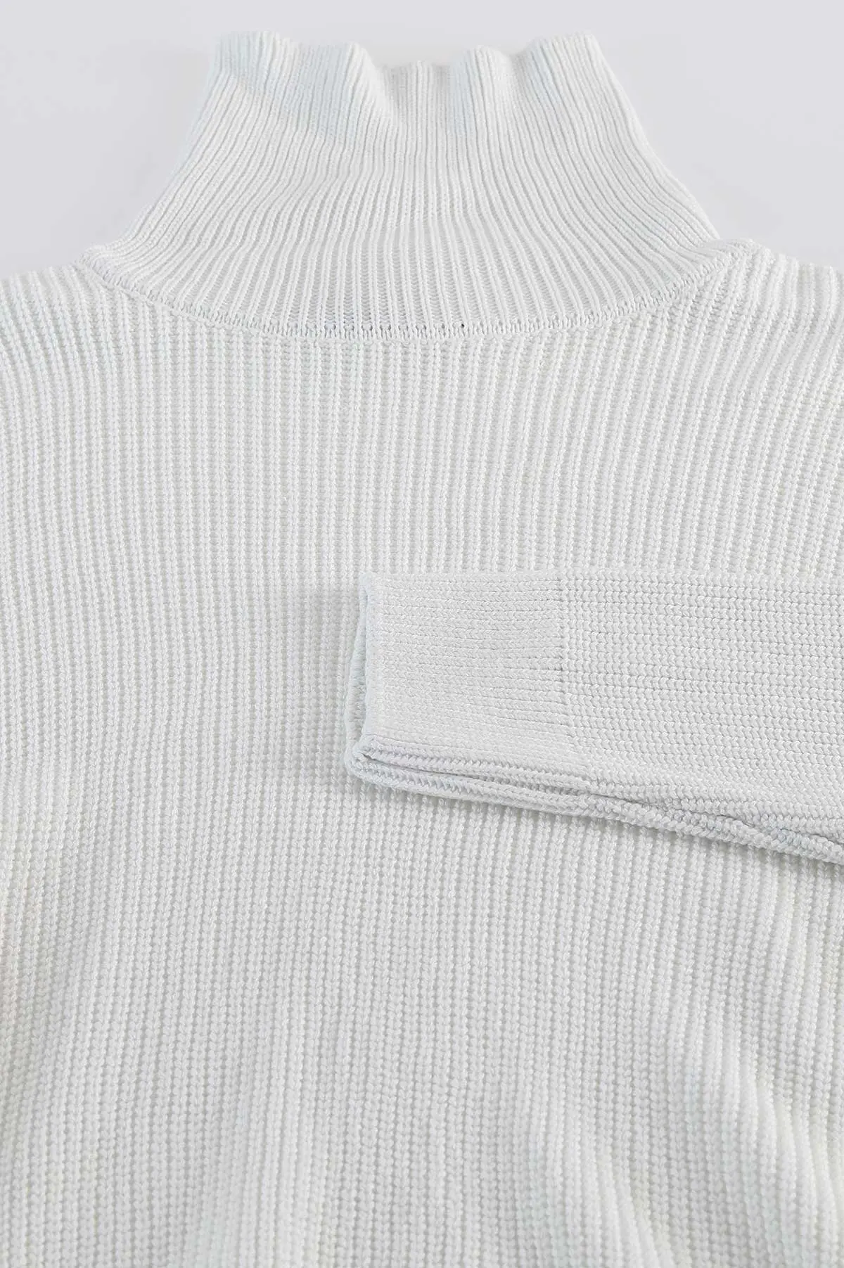 Beyaz Relaxed Fit Balıkçı Yaka Erkek Triko Kazak 397758