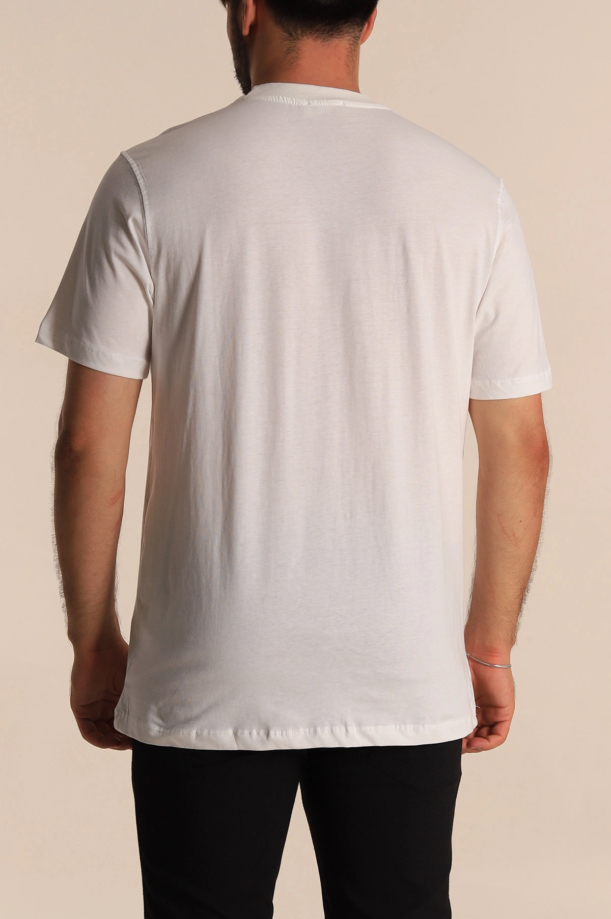 Beyaz Relaxed Fit Basic Erkek Tişört 279910