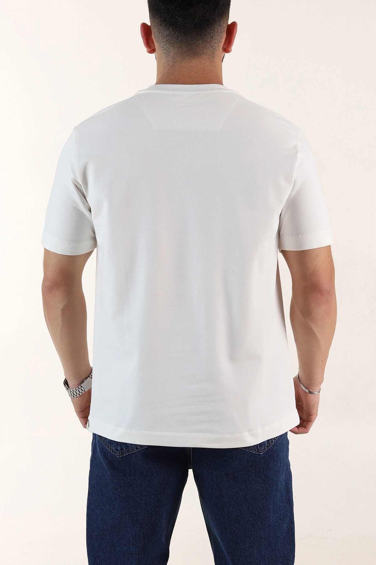 Beyaz Relaxed Fit Baskılı Yazı Detaylı Erkek Tişört 358545
