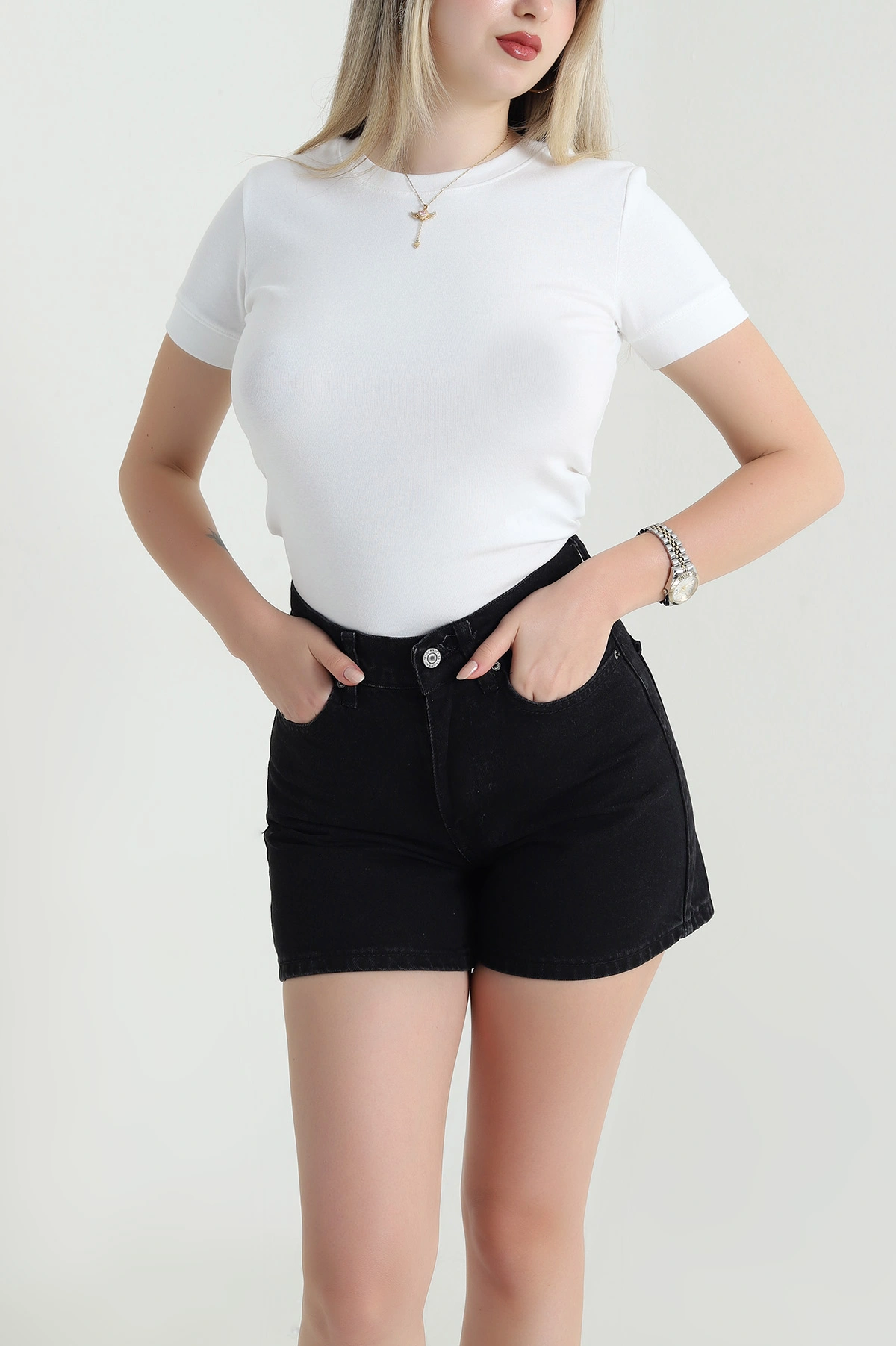 Beyaz Ribana Basic Kadın Tişört 466280