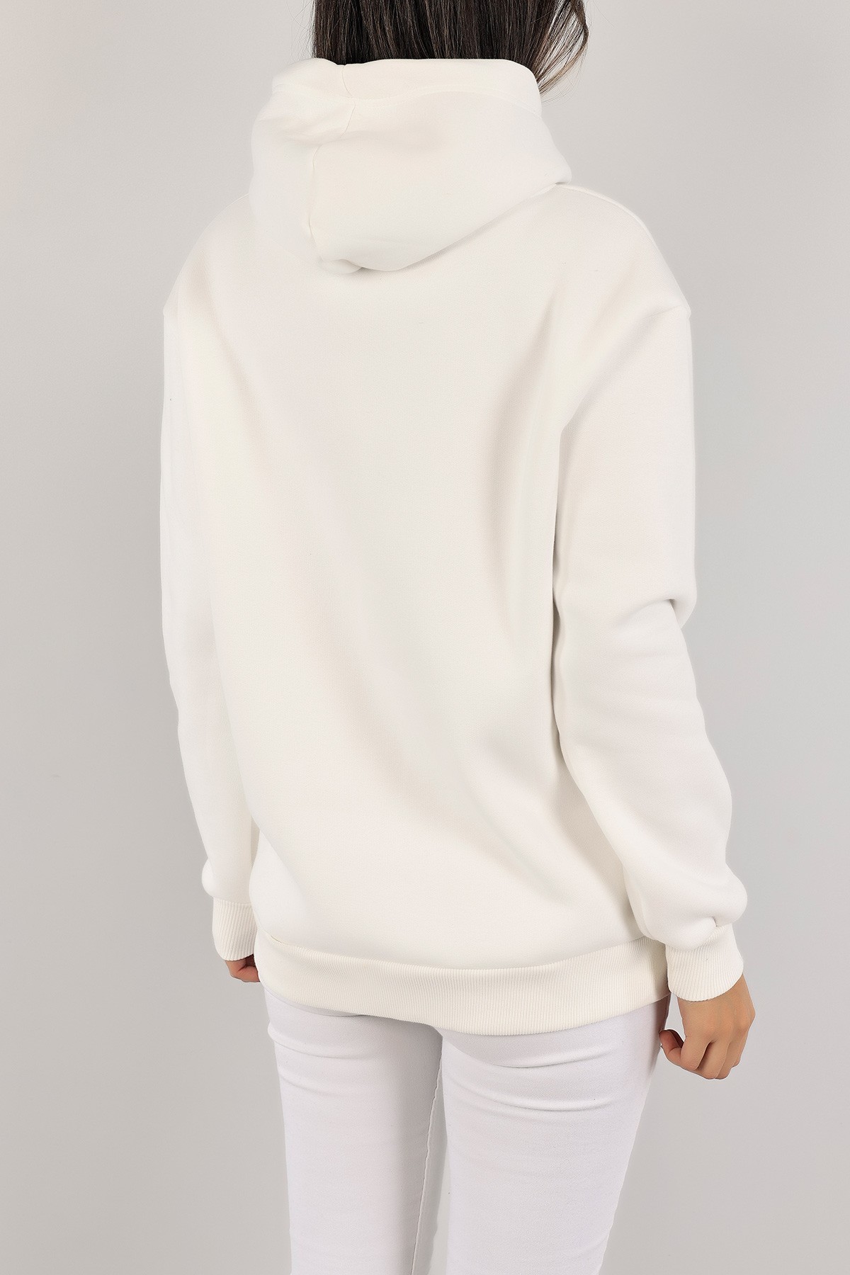 Beyaz Şardonlu Bayan Sweat 136532