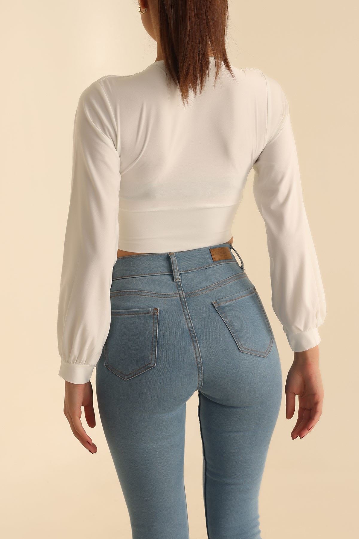 Beyaz Sendy Kumaş Bluz 204735