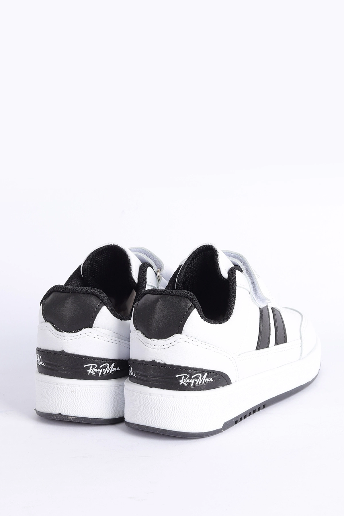 Beyaz Siyah (31-35 Filet) Çift Şeritli Kalın Taban Cırtlı Kız Çocuk Spor Ayakkabı 321844
