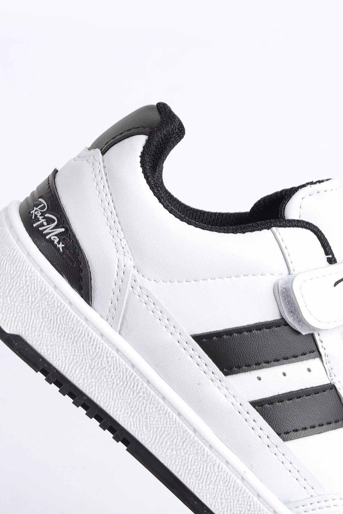 Beyaz Siyah (31-35 Filet) Çift Şeritli Kalın Taban Cırtlı Kız Çocuk Spor Ayakkabı 321844