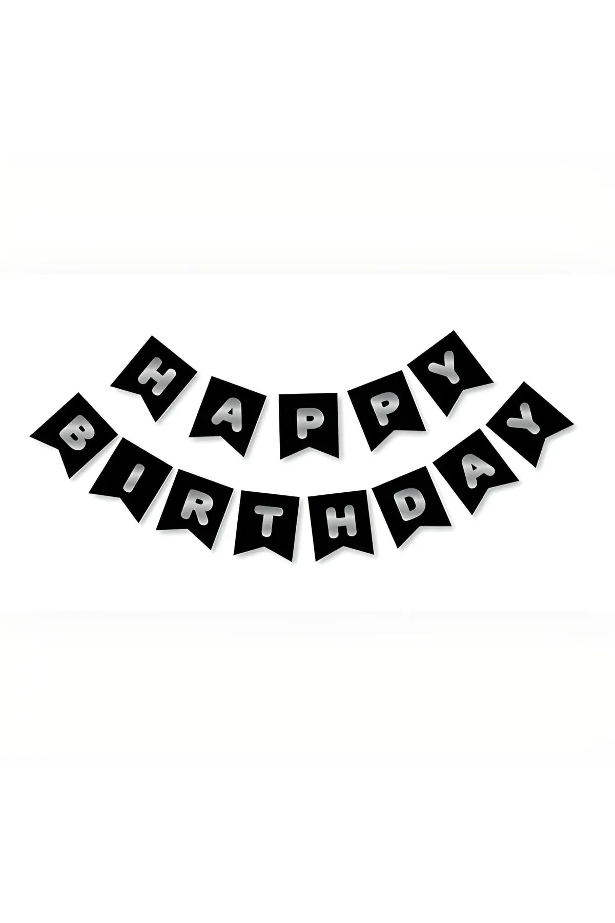 Siyah Silver Happy Yaldızlı Banner 303442