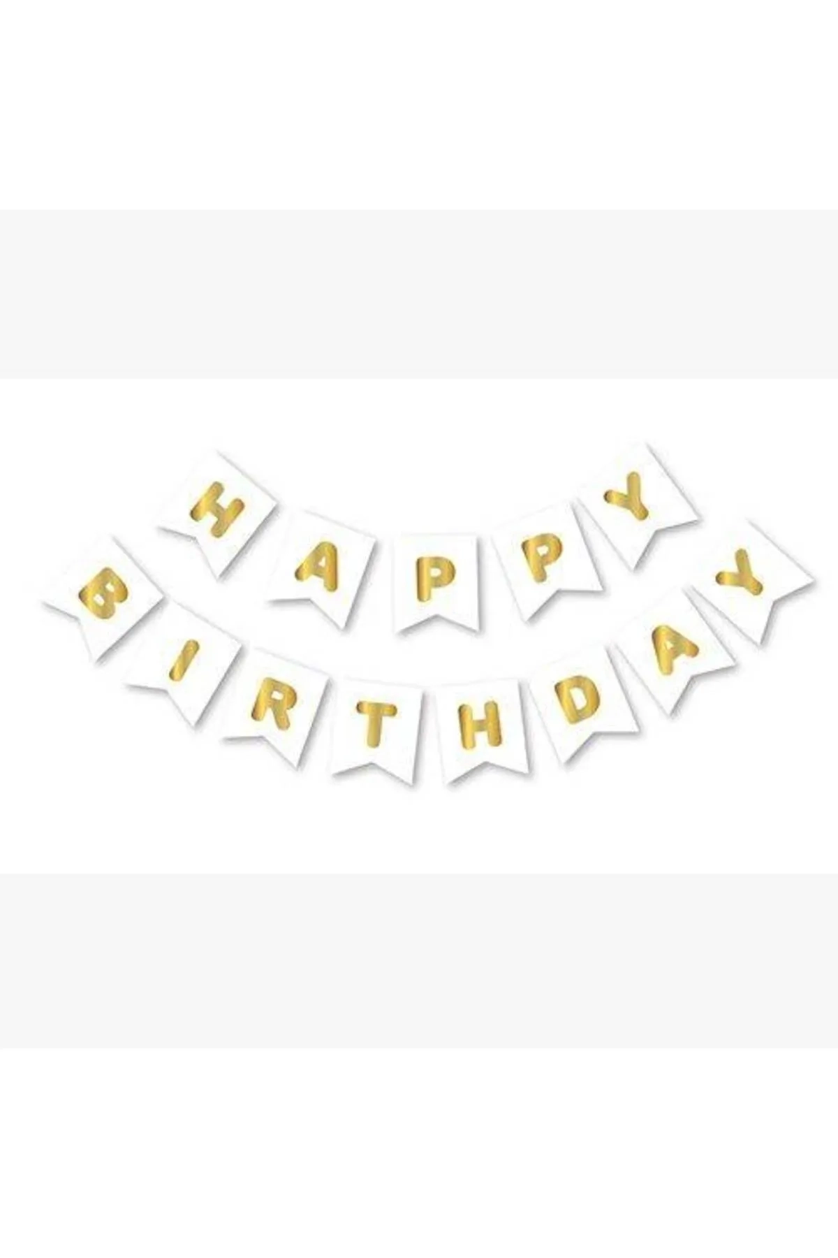 Beyaz Gold Happy Yaldızlı Banner 303444