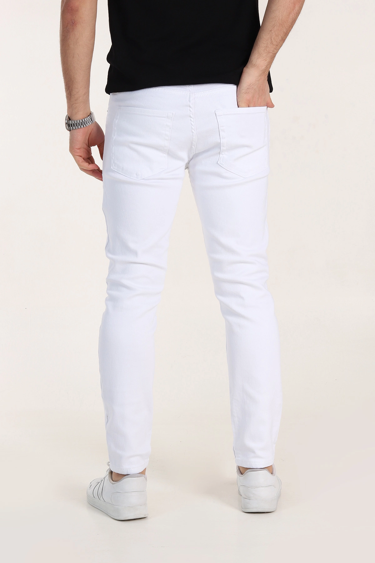 Beyaz Skinny Fit Erkek Kot Pantolon 354418