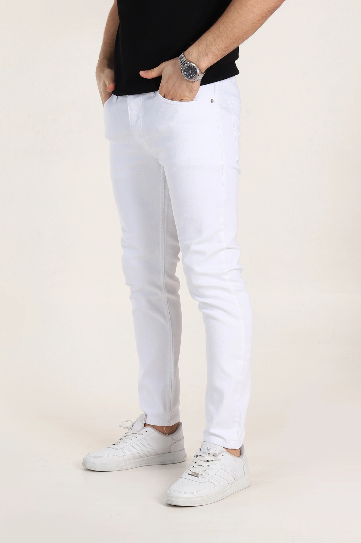 Beyaz Skinny Fit Erkek Kot Pantolon 354418