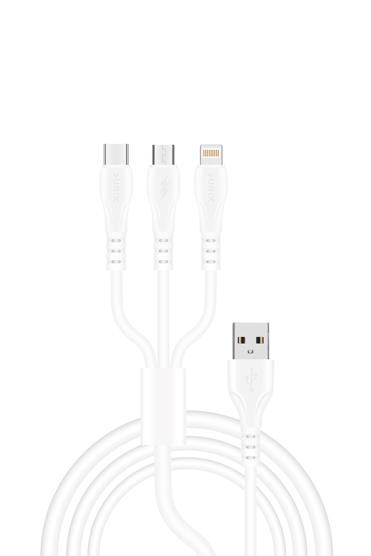 Sunix 3.1A 3in1 Type-C / Micro / Lightning Şarj ve Data Kablosu 1 Metre SC-63 290556