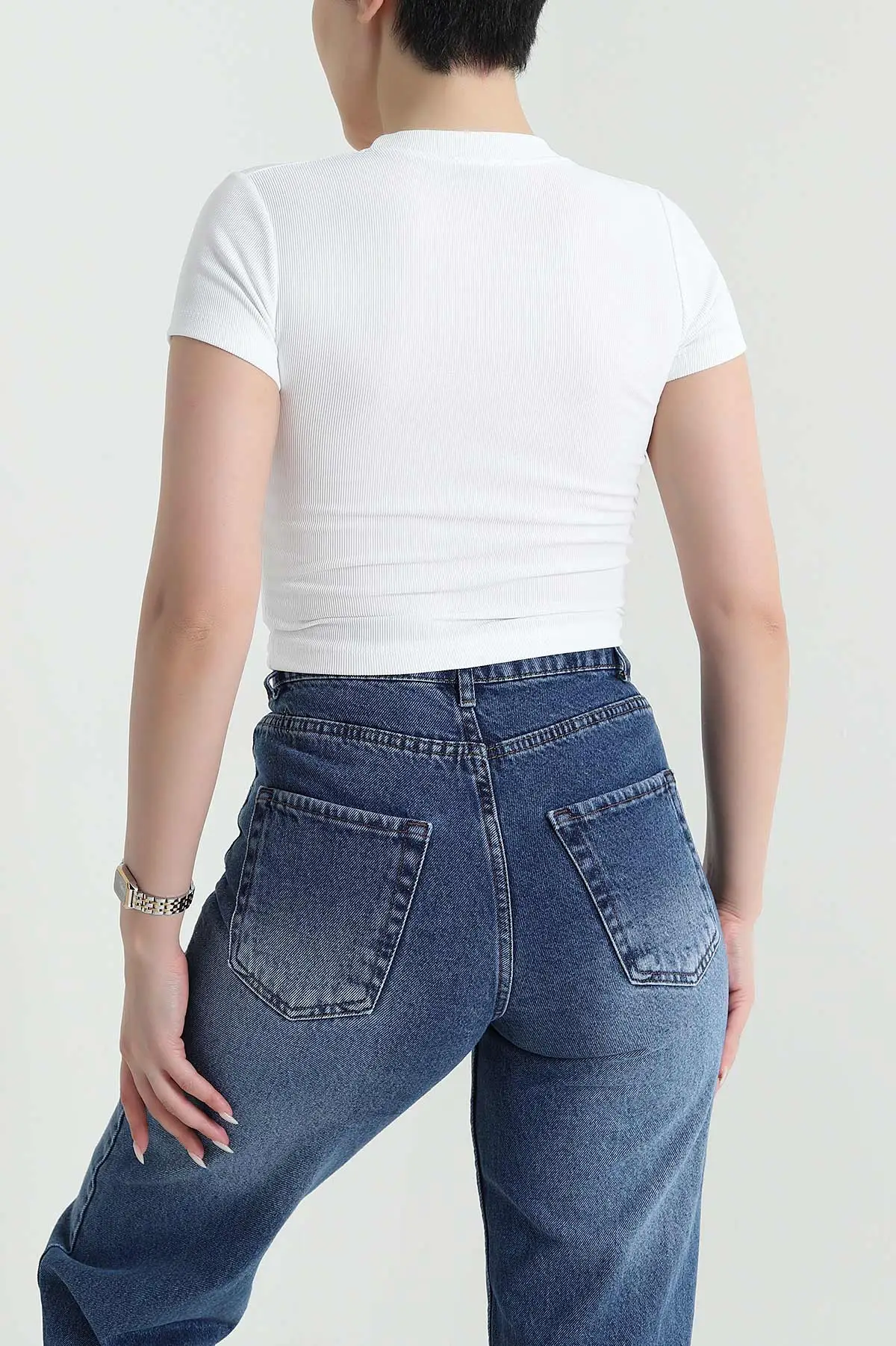 Beyaz Taşlı Ottoman Kadın Bluz 450067