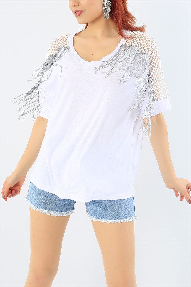 Beyaz Tasrım Bluz 29520B