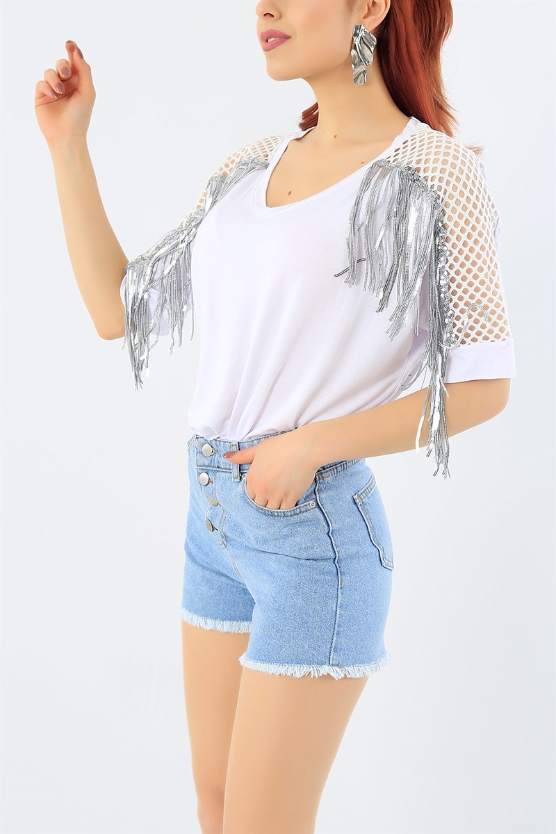 Beyaz Tasrım Bluz 29520B