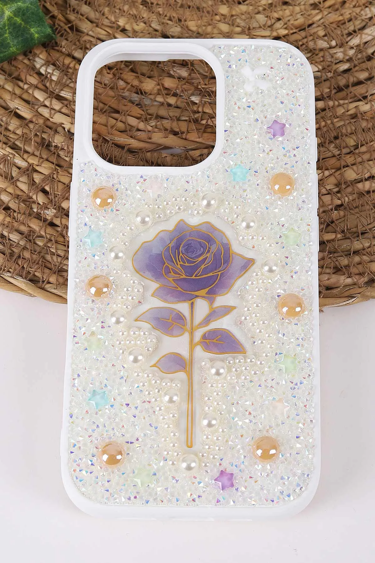 Beyaz TeknoCase İPhone 16 Pro Uyumlu Afra Diamond Case Serisi Lens Hediyeli Premium Sert Silikon Telefon Kılıfı 430549