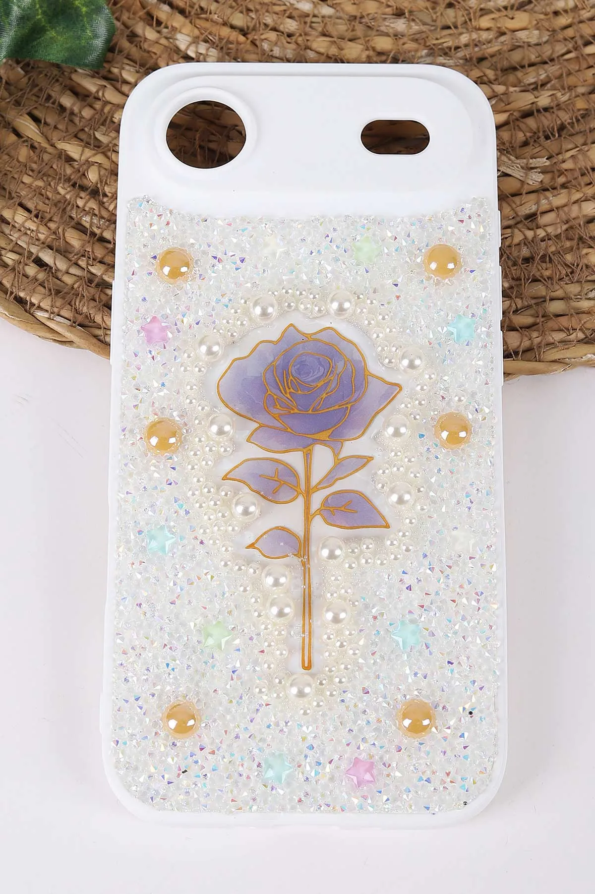Beyaz TeknoCase İPhone 17 Air Uyumlu Afra Diamond Case Serisi Lens Hediyeli Premium Sert Silikon Telefon Kılıfı 430569