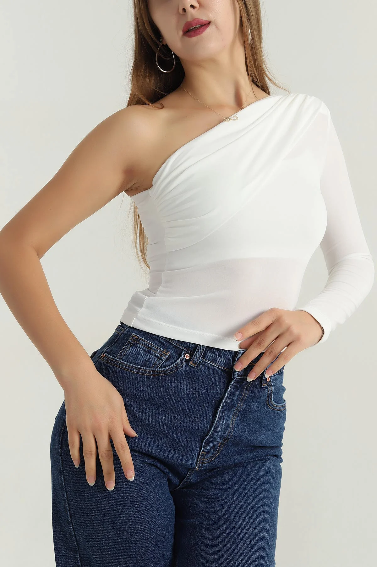 Beyaz Vatkalı Sandy Kadın Bluz 399817