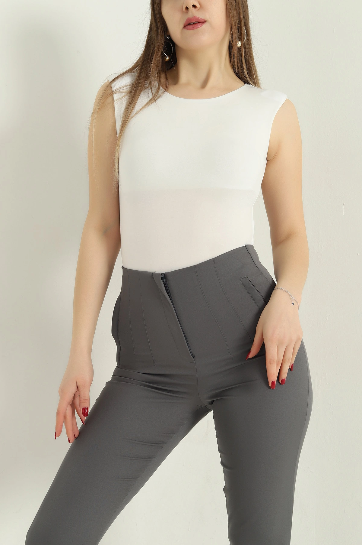 Beyaz Vatkalı Sandy Zıbın Bluz 336434