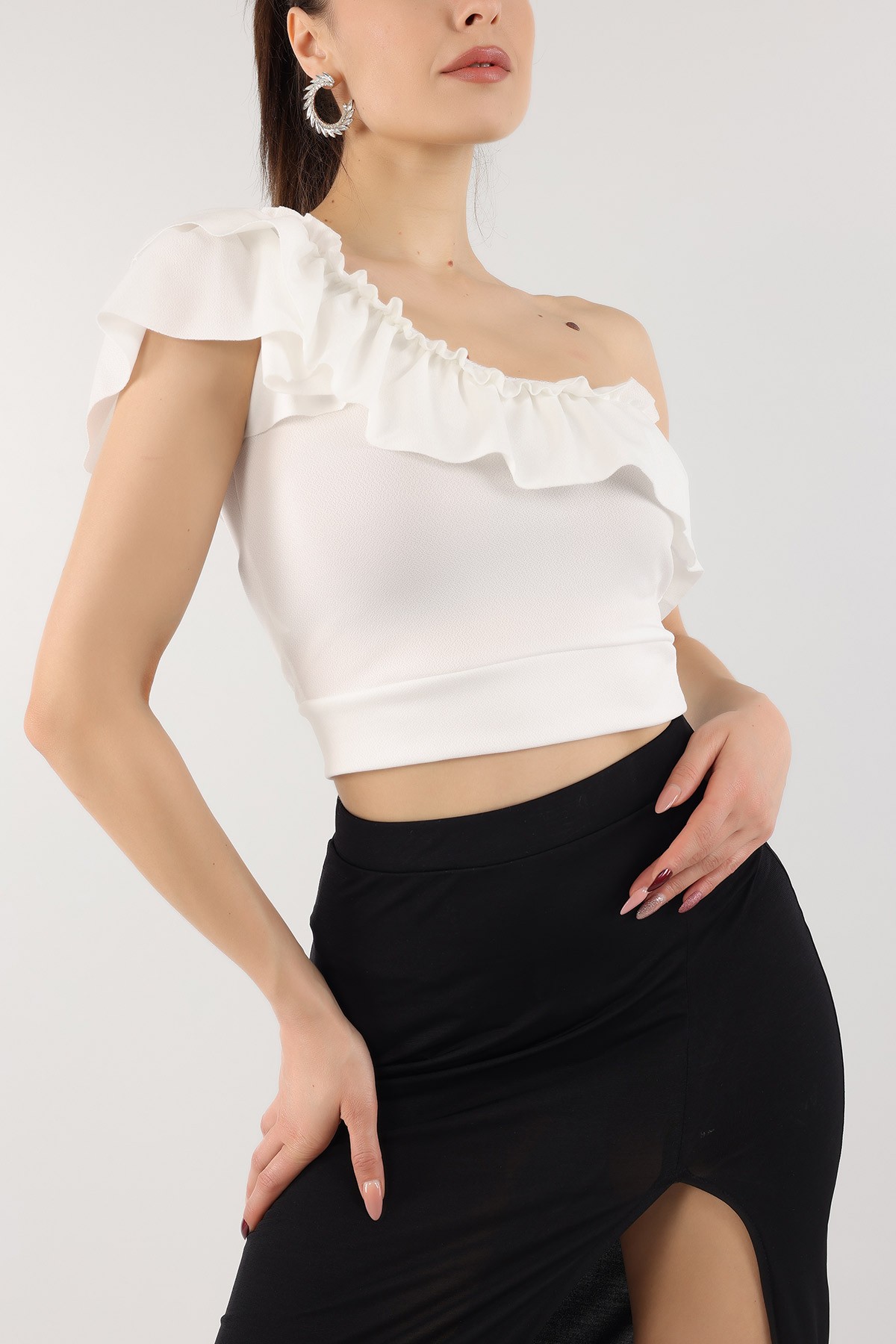 Beyaz Volanlı Bluz 171771