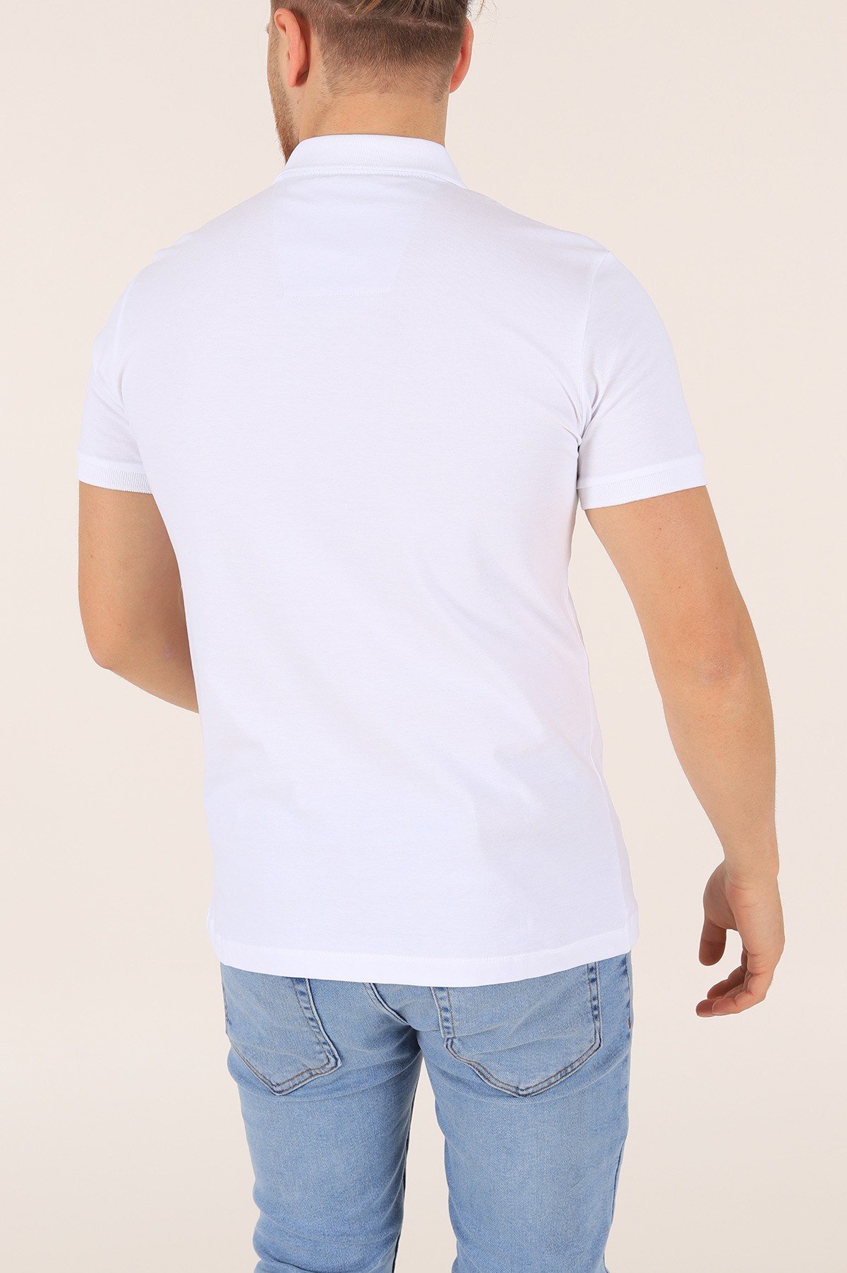 Beyaz Yakalı Düğmeli Erkek Tişört 165797