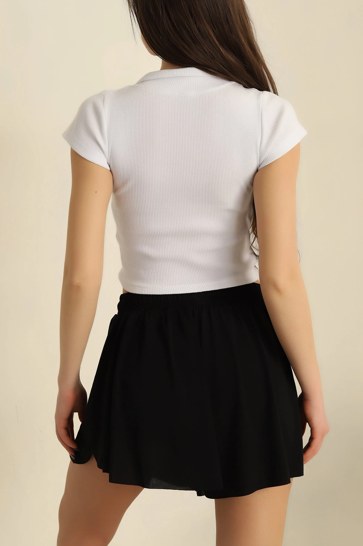 Beyaz Yakalı Fitilli Crop 257685