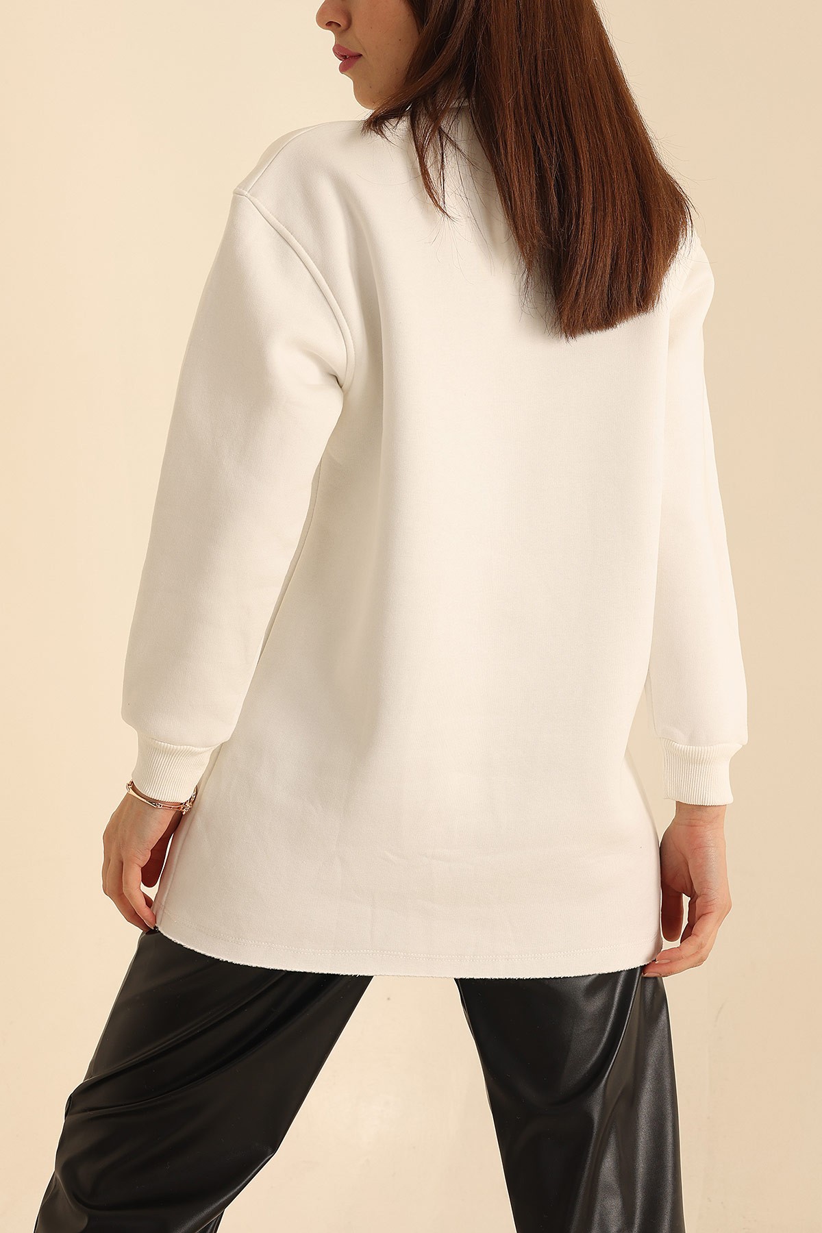Beyaz Yakalı Şardonlu Bayan Sweat 218369