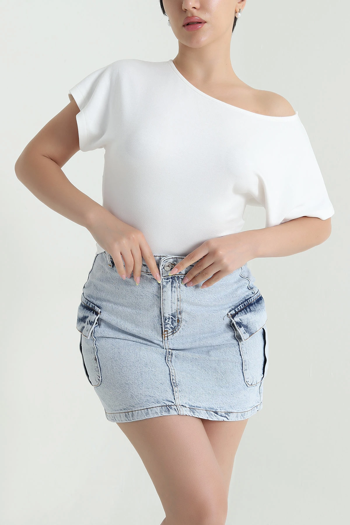 Beyaz Yarasa Kol Modal Kadın Bluz 467741