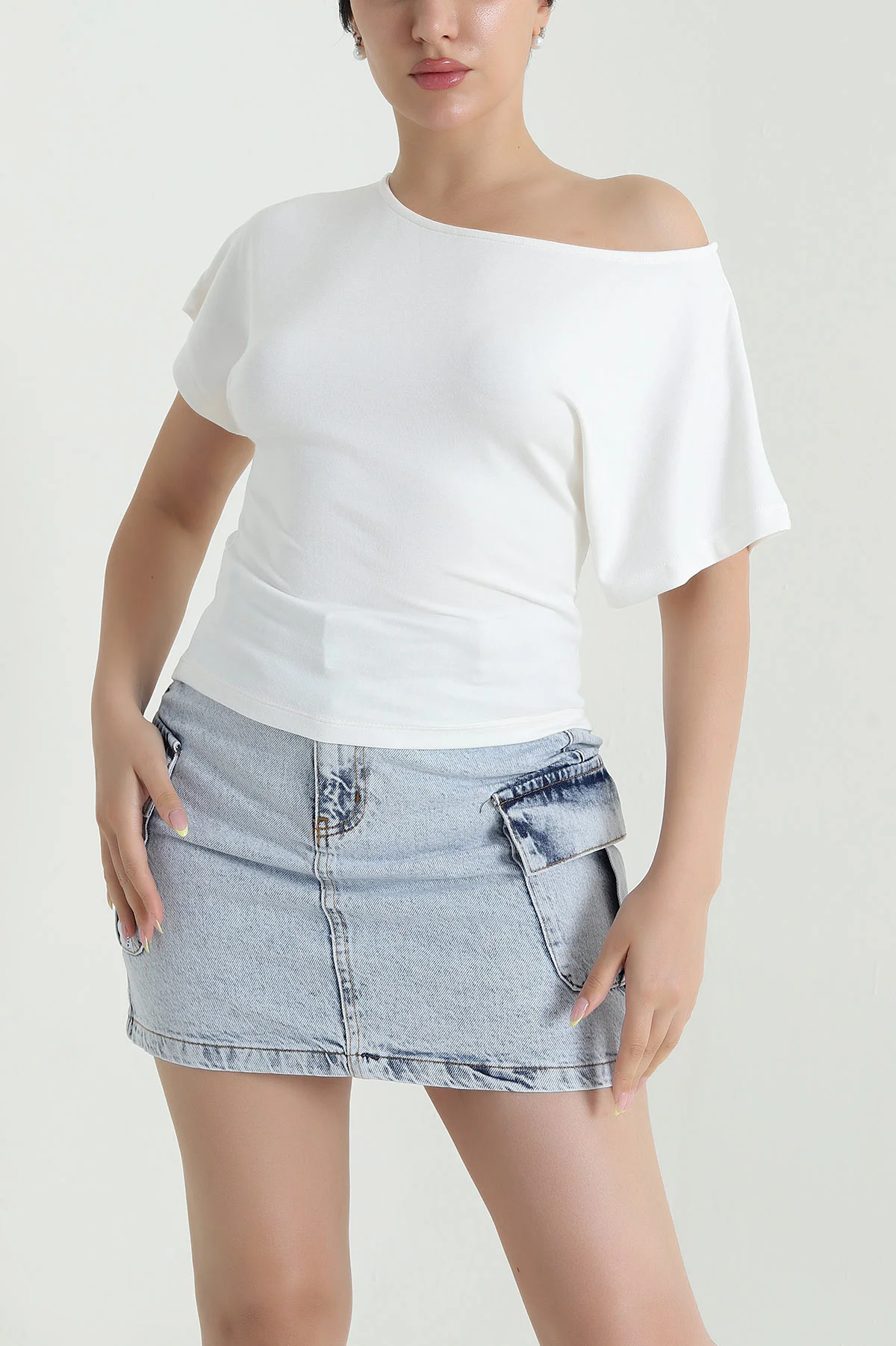 Beyaz Yarasa Kol Modal Kadın Bluz 467741