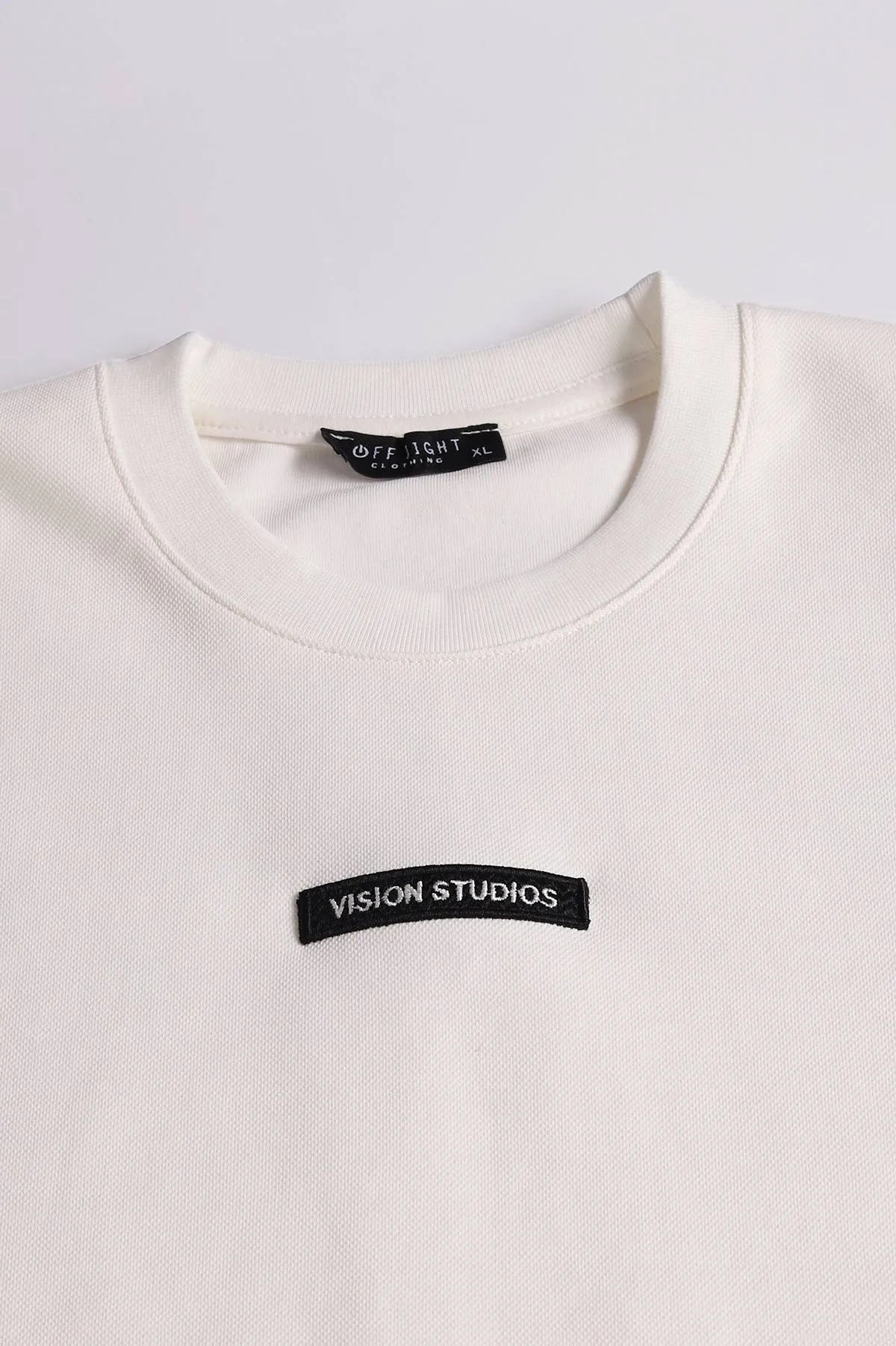 Beyaz Yazı Detaylı Bisiklet Yaka Erkek Sweatshirt 396911
