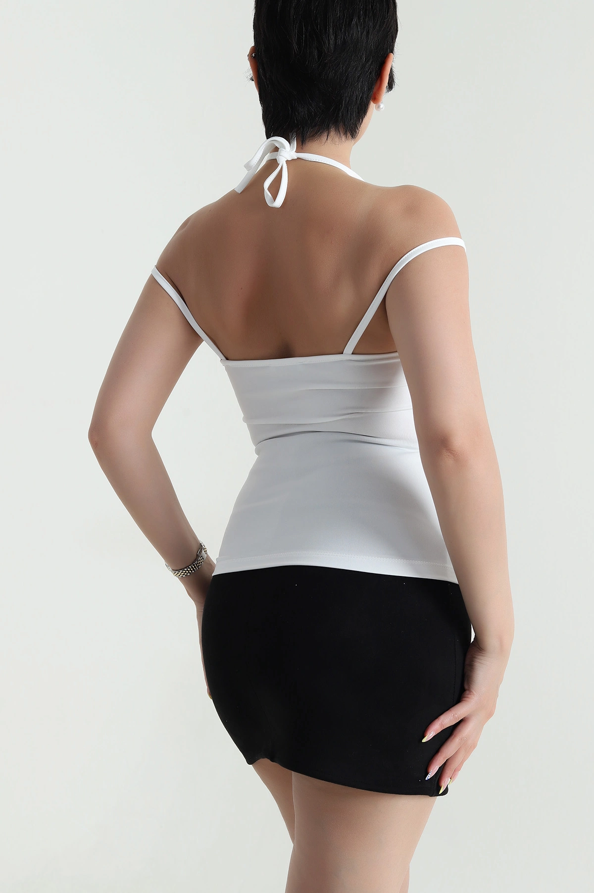 Beyaz Yazlık Scuba Dantelli Kadın Bluz 466728