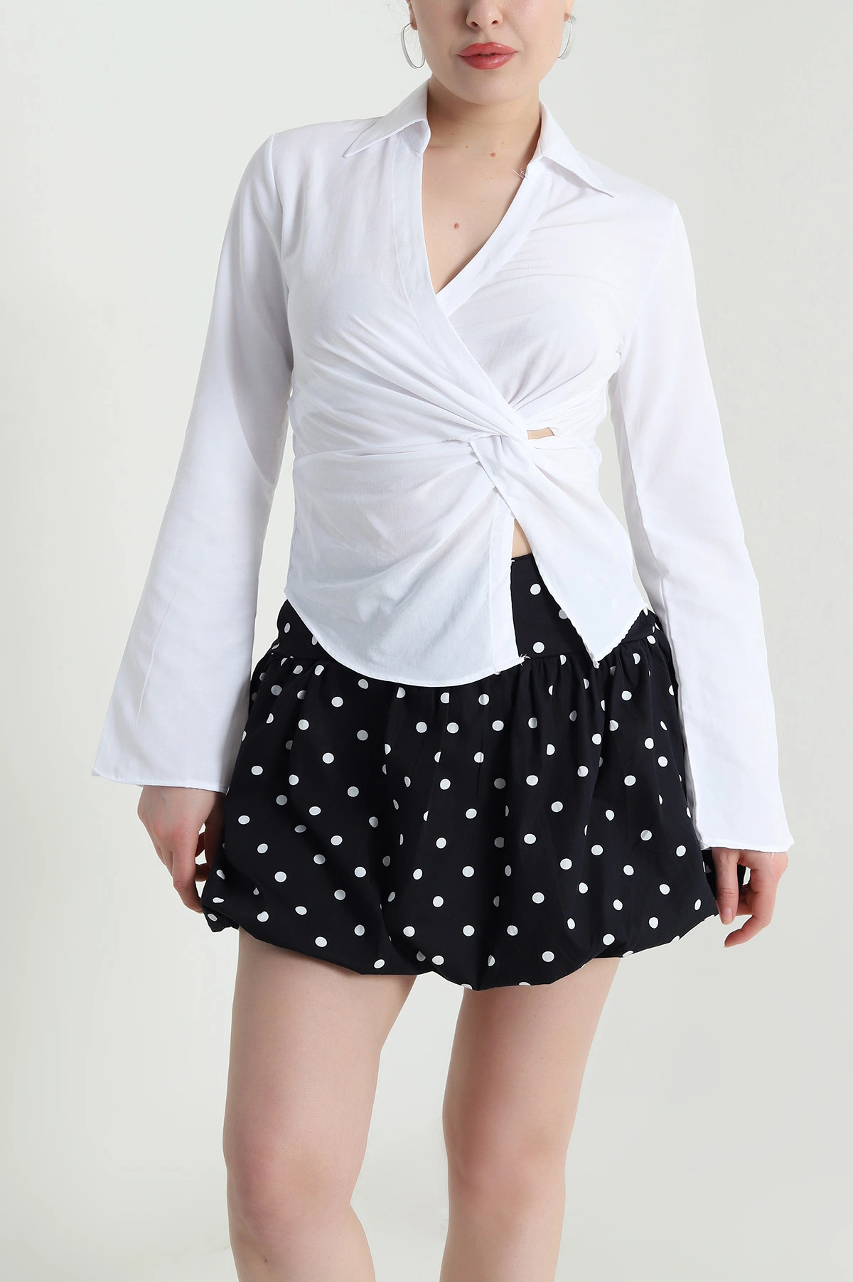 Beyaz Yeni Sezon Poplin Kadın Bluz 461394