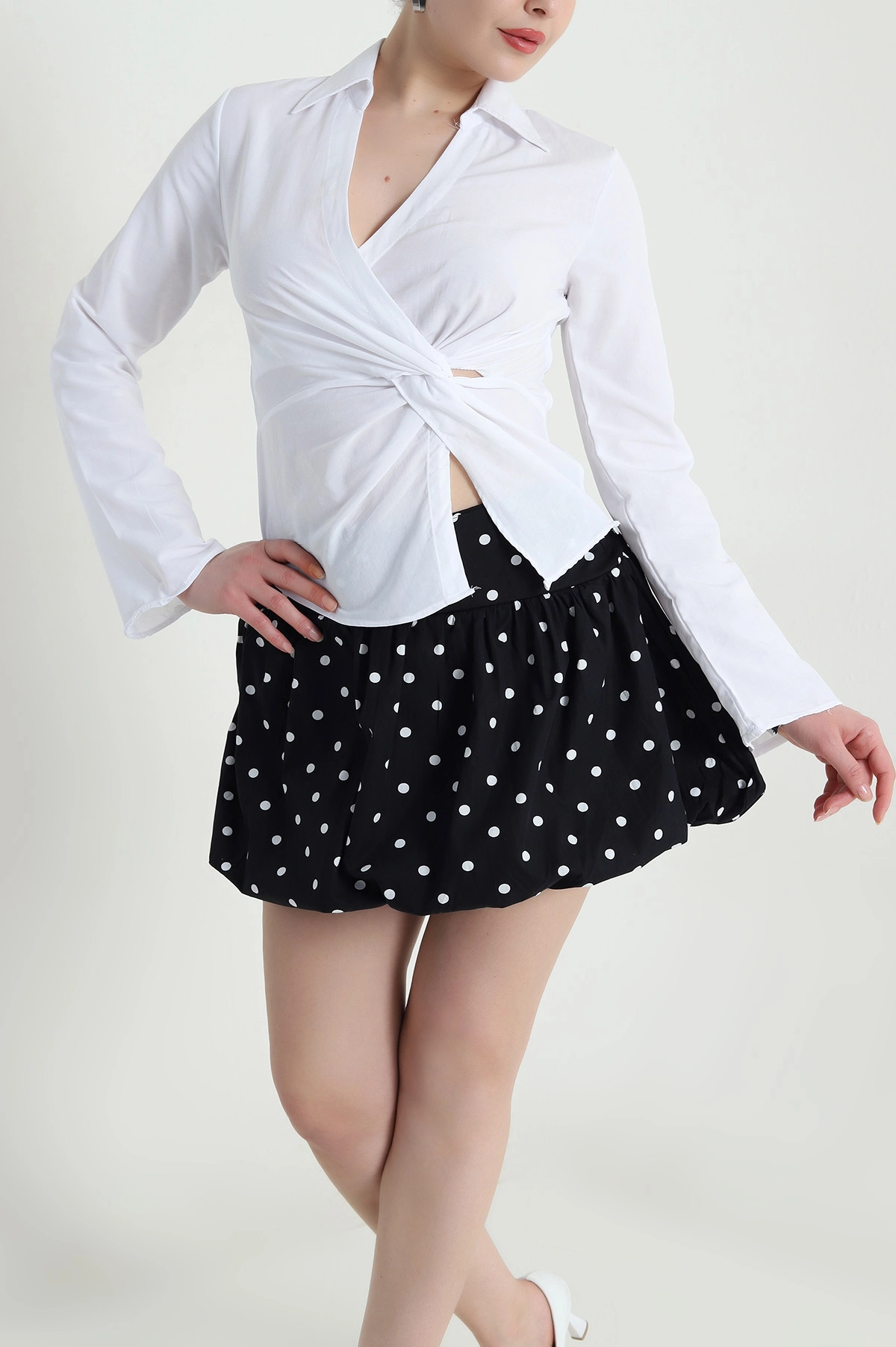 Beyaz Yeni Sezon Poplin Kadın Bluz 461394