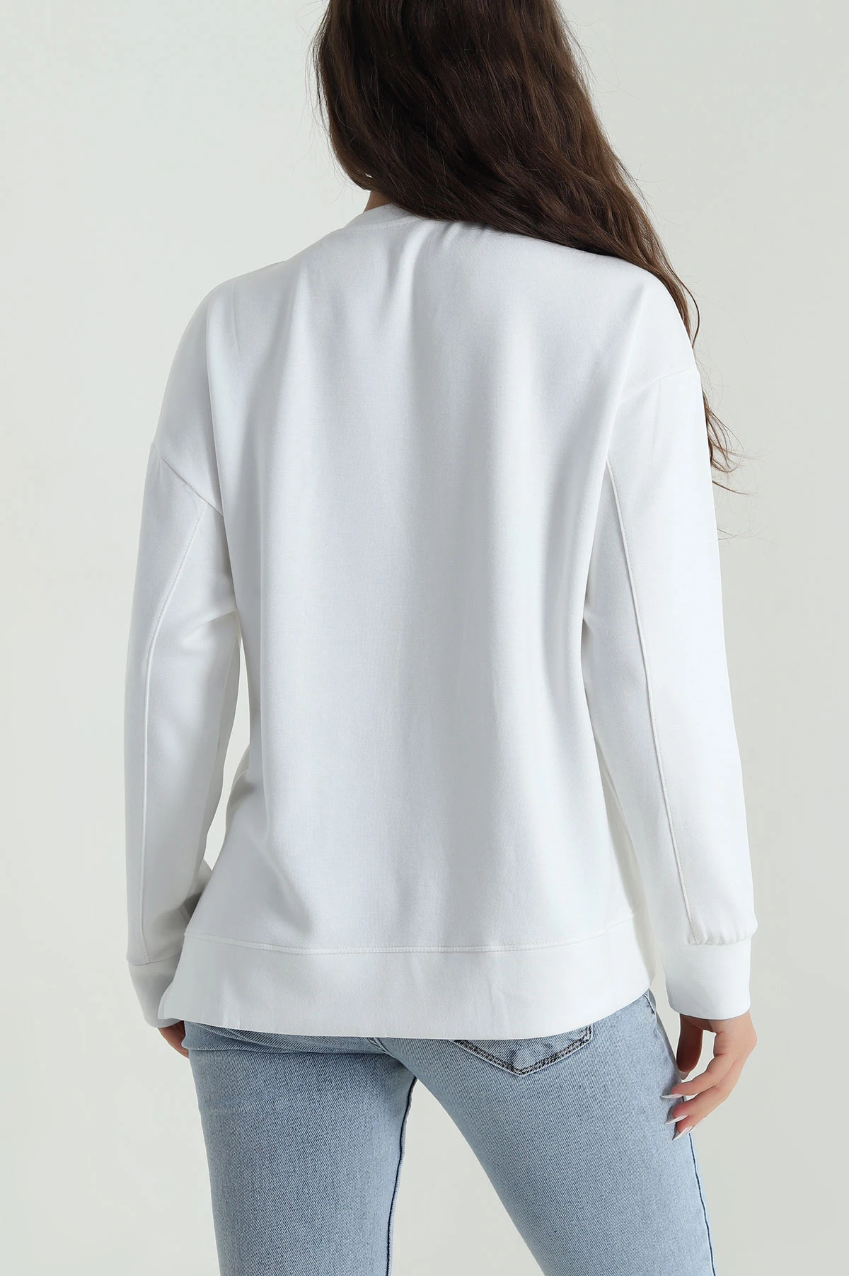 Beyaz Yırtmaçlı Oysho Kadın Sweat 486334