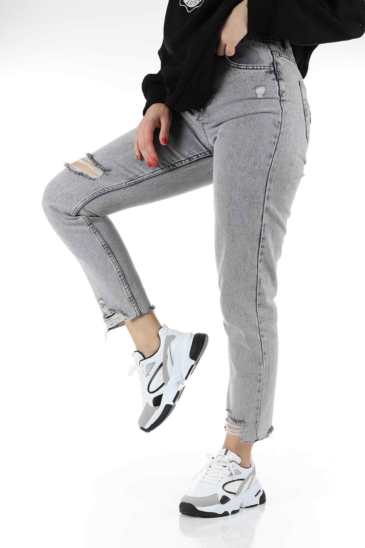 Beyaz Yüksek Taban Spor Ayakkabı 135651