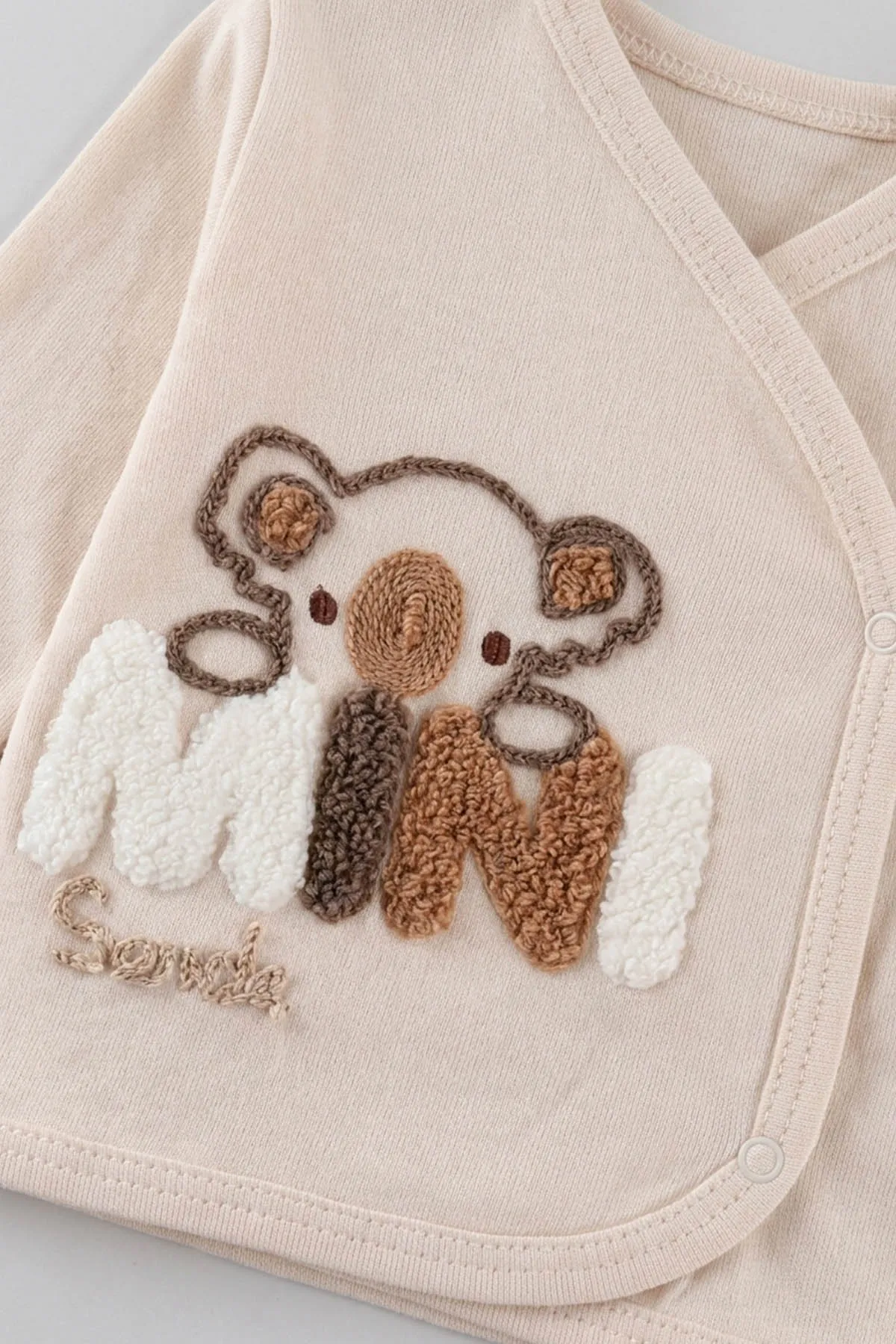 Bisküvi (0-3 Ay)Mn Ayıcık Nakışlı  Patikli 5'li Erkek Bebek Takım 479299