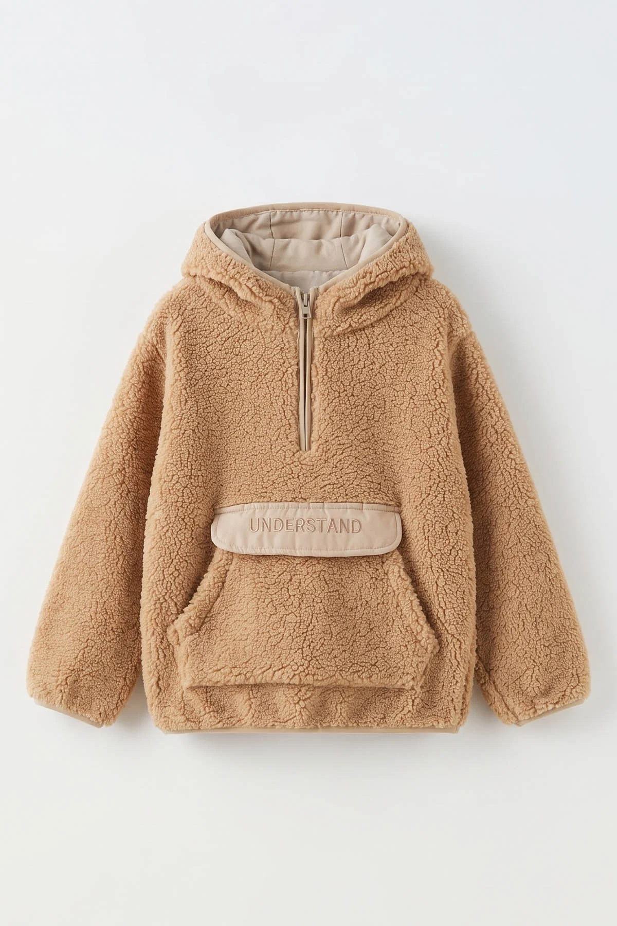 Bisküvi (1-8 Yaş) Understand Nakışlı Kapüşonlu Kanguru Cepli Yardım Fermuarlı Kuzu Erkek Bebek&Çocuk Sweatshirt 496313