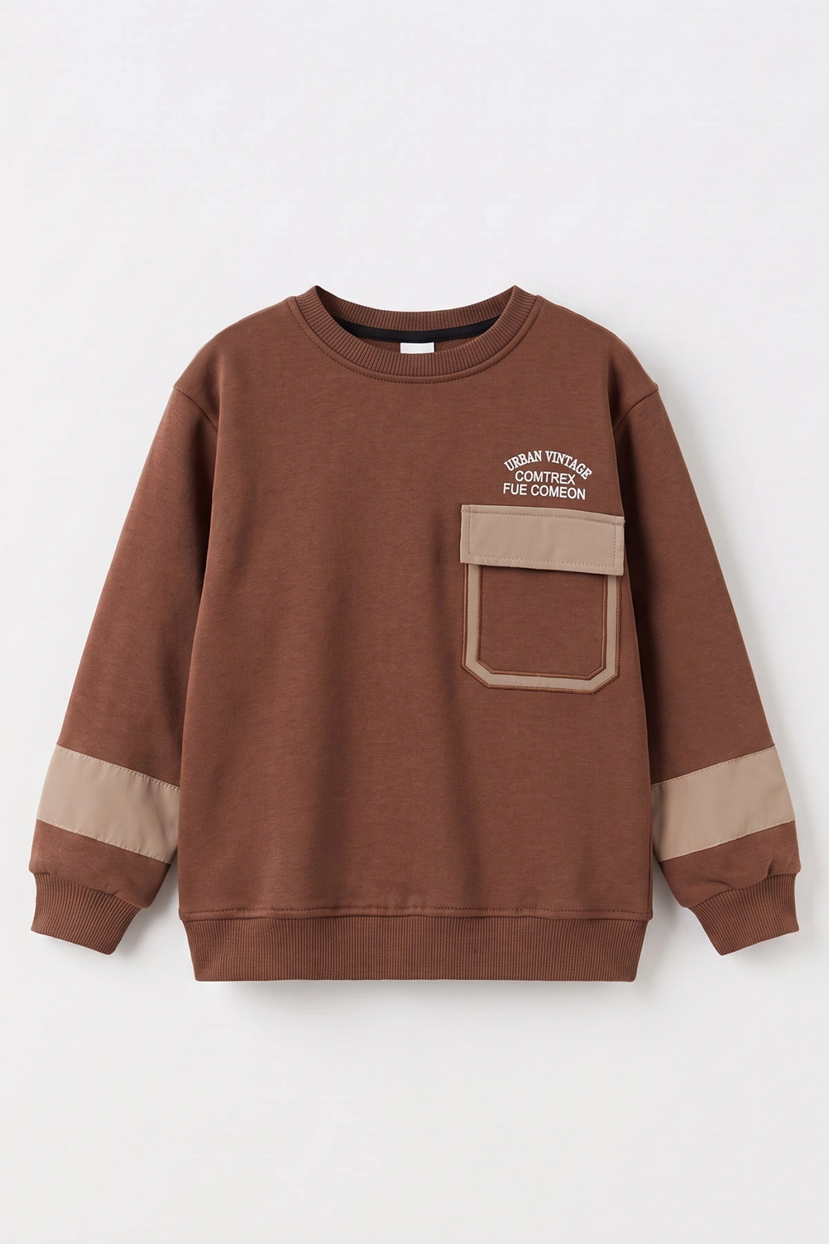 Bisküvi (2-12 Yaş) Urban Nakışlı   İçi Şardonlu Erkek  Çocuk Sweatshirt 493816