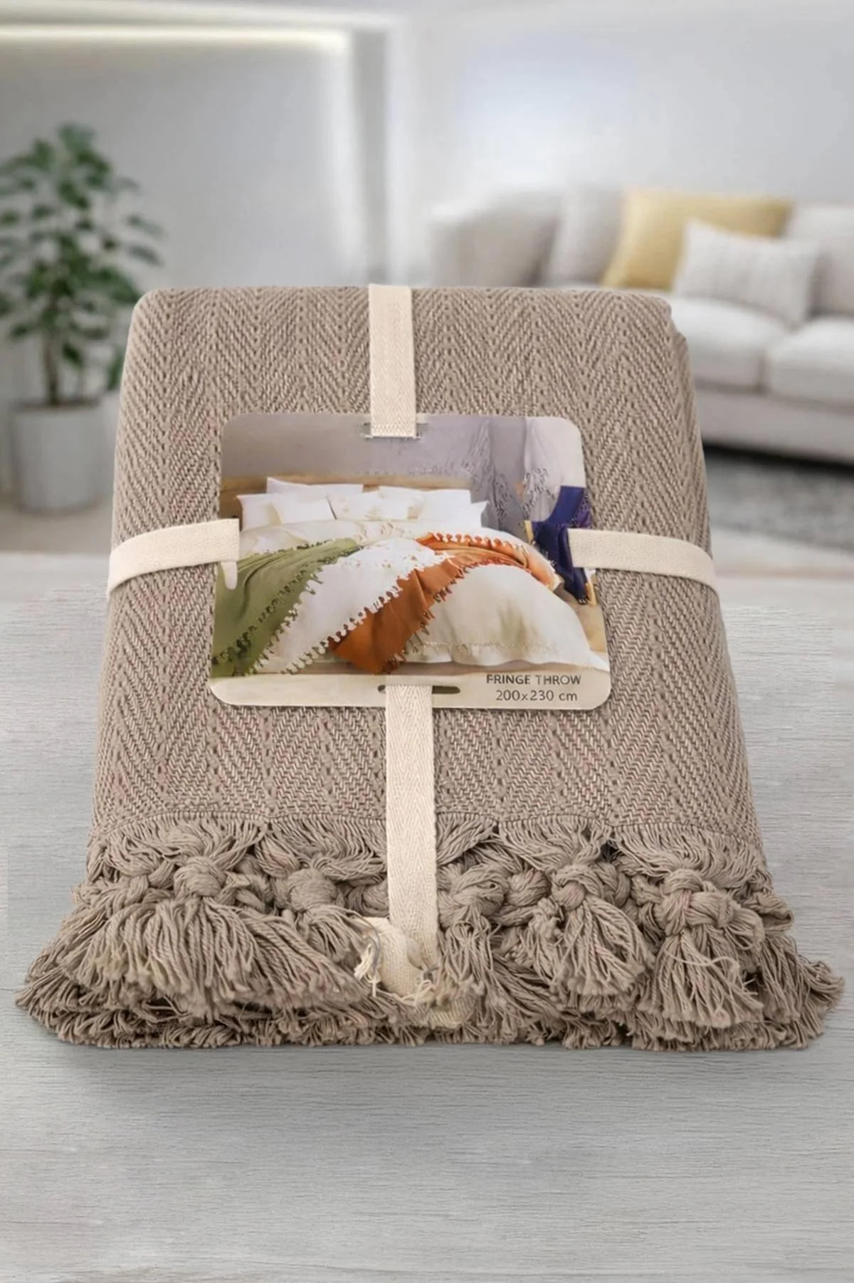 Bisküvi 200x230 Cm Bella Home Çift Kişilik Natural Tek Pike 434763