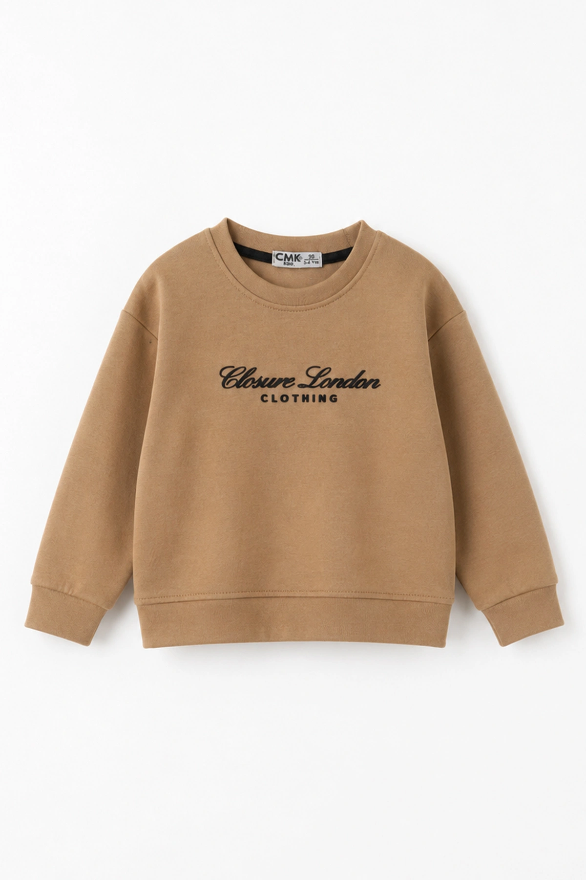 Bisküvi (3-12 Yaş) Yazı Nakışlı Erkek Çocuk Sweatshirt 473815