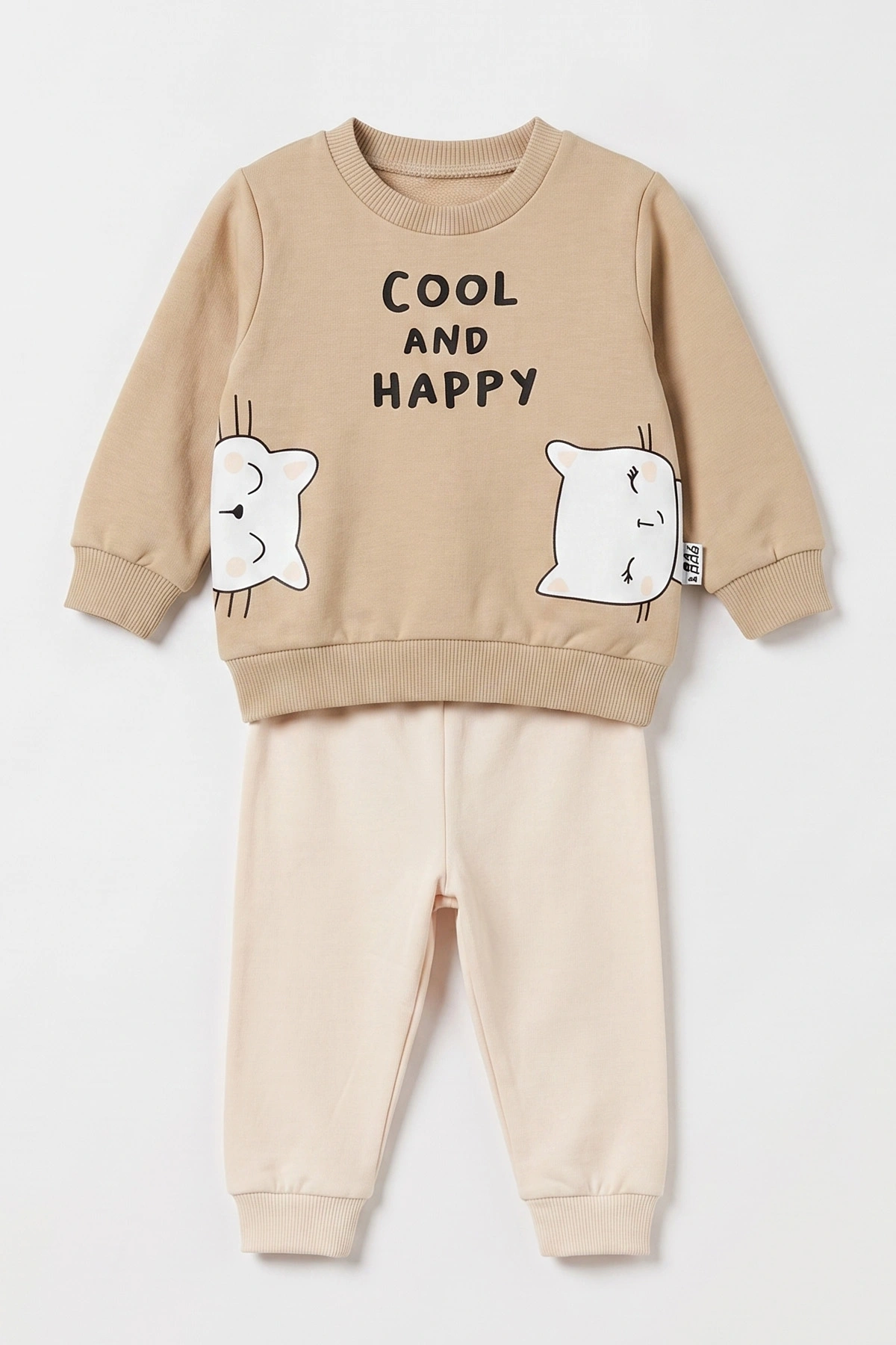 Bisküvi (3-18 Ay)  Cool And Happy Baskılı 2 İp Kız Bebek Mevsimlik Takım 481118