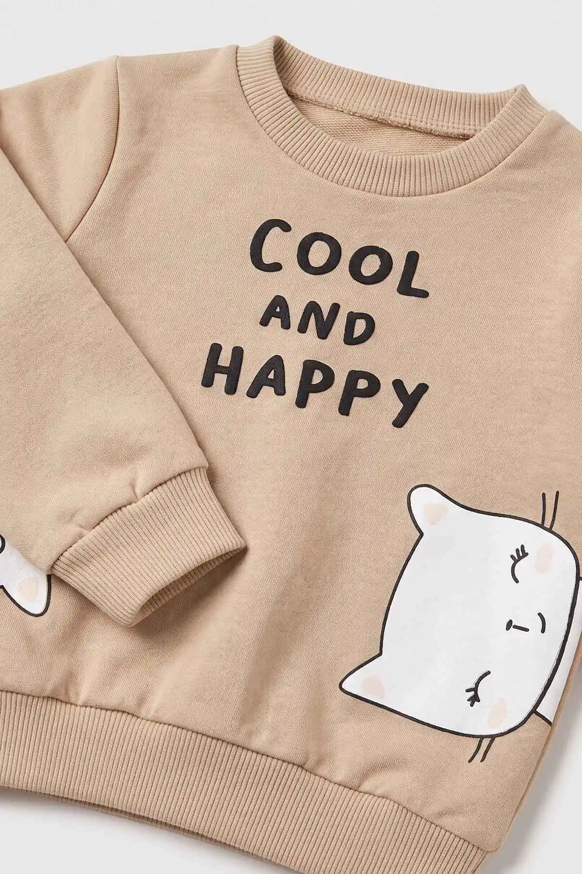 Bisküvi (3-18 Ay)  Cool And Happy Baskılı 2 İp Kız Bebek Mevsimlik Takım 481118