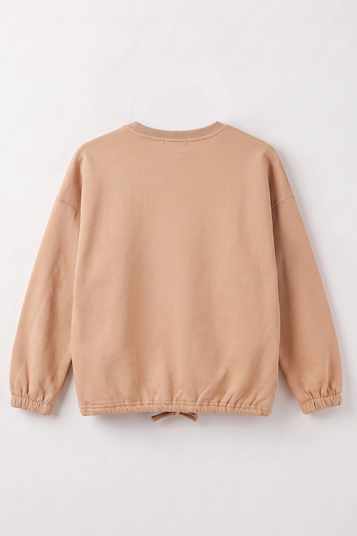 Bisküvi (4-12 Yaş) Belden Bağcıklı Cep Detaylı 2 İp Şardonlu Kız Çocuk Sweatshirt 489305