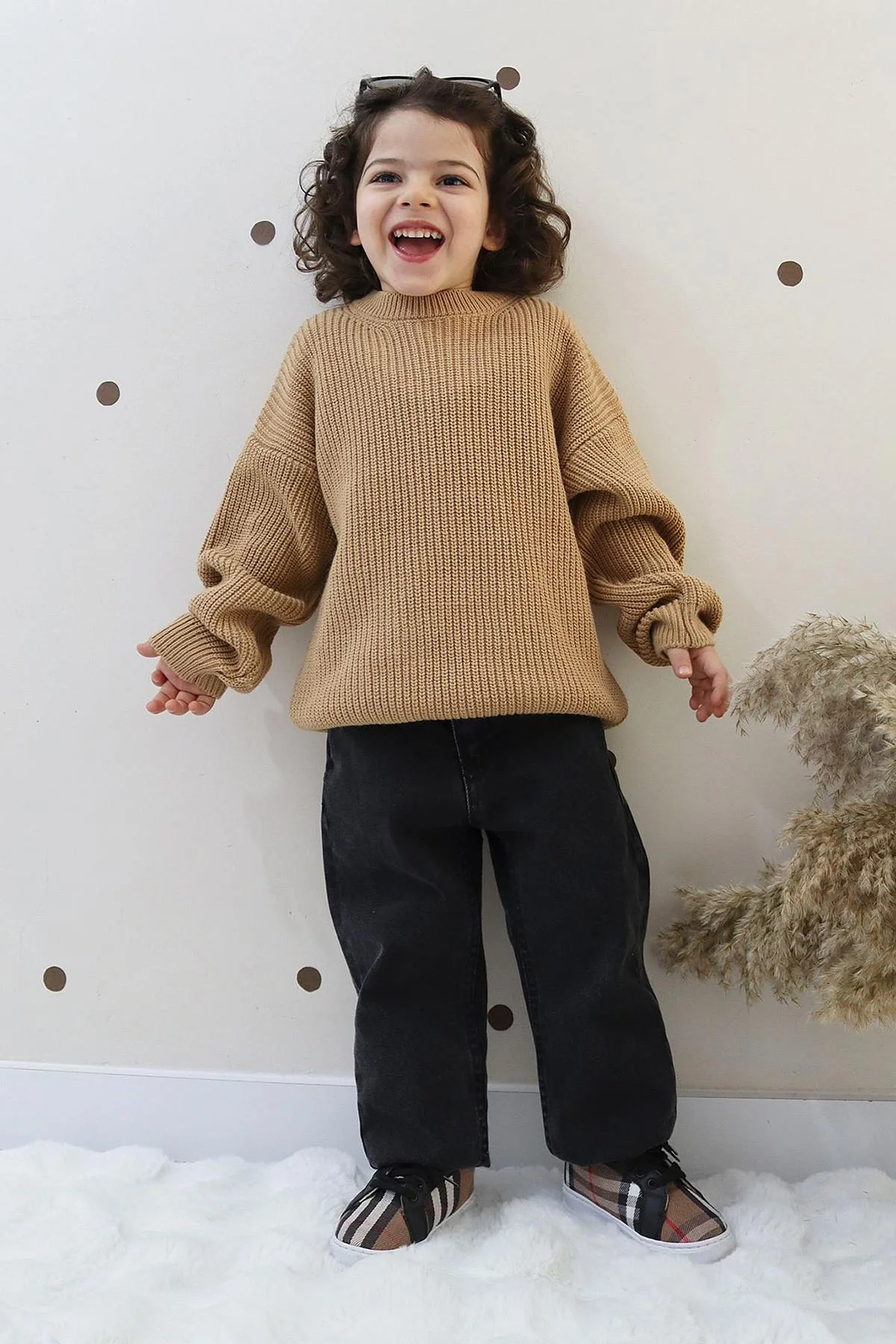 Bisküvi (4-12 Yaş)Triko Örme Kazak Kot Pantolonlu Erkek Çocuk Takım 431678