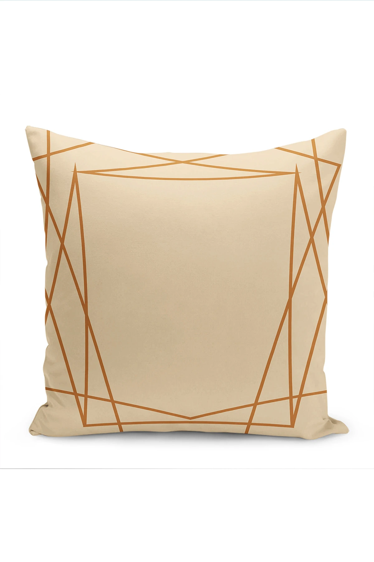 Bej 43x43 Dijital Baskılı Fermuarlı Modern Kırlent Kılıfı 272391