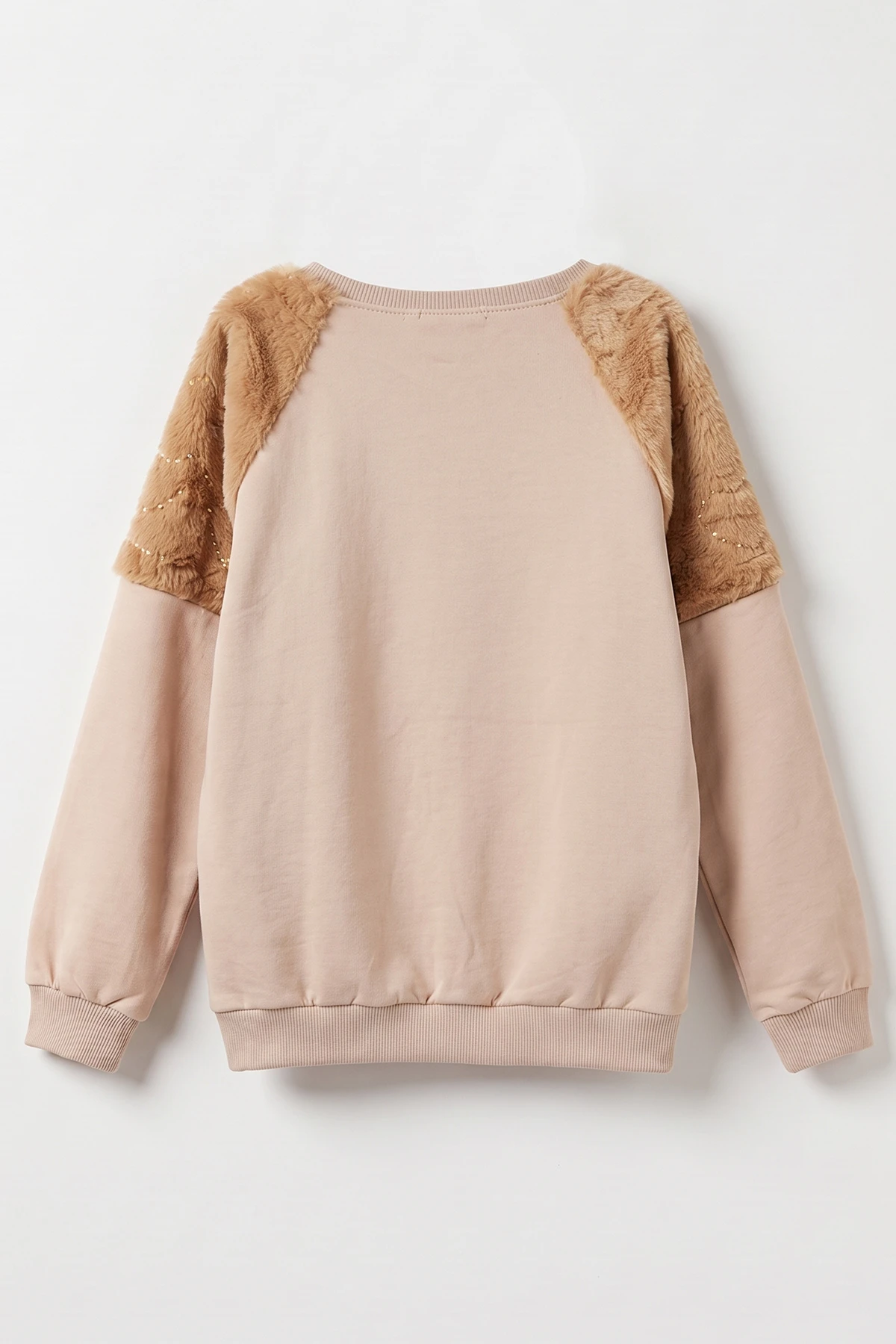 Bisküvi (5-13 Yaş) Love Taş Baskılı Peluşlu İçi Hafif Şardonlu Kız Çocuk Sweatshirt 489281