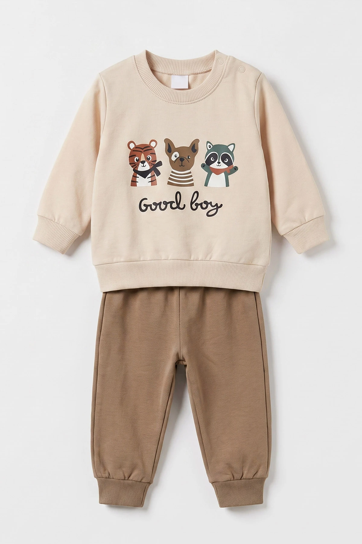 Bisküvi (6-24 Ay) Good Boy Baskılı  2 İp Erkek Bebek Mevsimlik Takım 484017