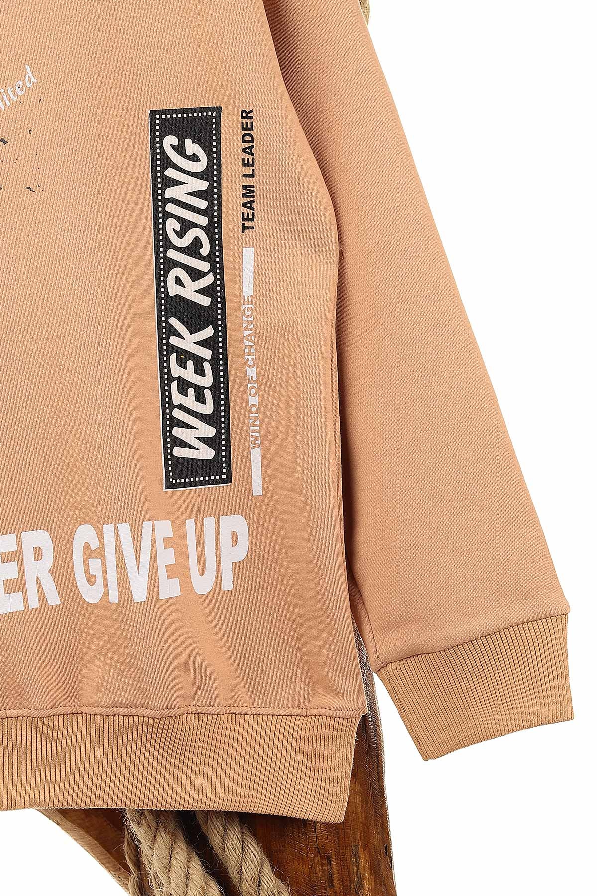 Bisküvi (9-12 Yaş) Never Gıve Up Baskılı Erkek Çocuk Sweat 150917
